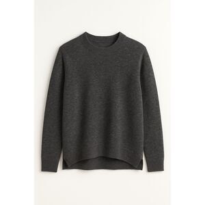 Gray Wool Blend Mock Neck Sweater — Size M